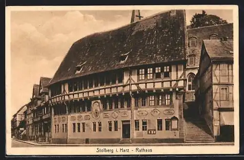 AK Stolberg / Harz, Ansicht vom Rathaus