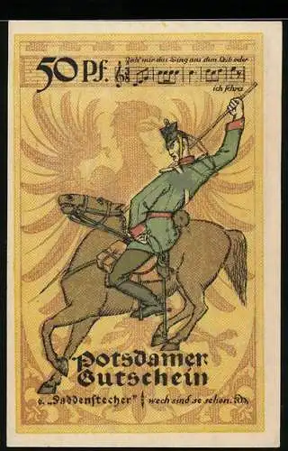 Notgeld Potsdam 1921, 50 Pfennig, Paddenstecher mit Speer