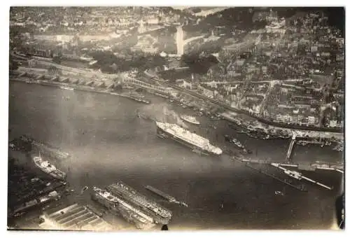 Fotografie Luftaufsicht Hamburg, Ansicht Hamburg, Fliegeraufnahme vom Hafen