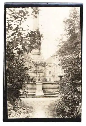 Fotografie W. Apel, Berlin, Ansicht Eichstätt, Mariensäule mit Wasserspiel