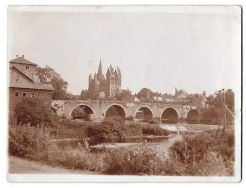 Fotografie Hermann Becker, Limburg, Ansicht Diez / Lahn, Stadtansicht mit Lahn-Brücke