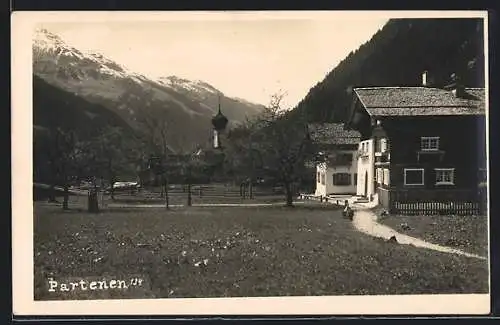 AK Partenen, Teilansicht mit Kirchturm