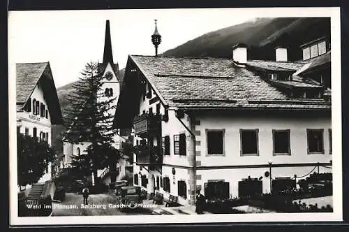 AK Wald im Pinzgau, Gasthof Strasser und Kirche