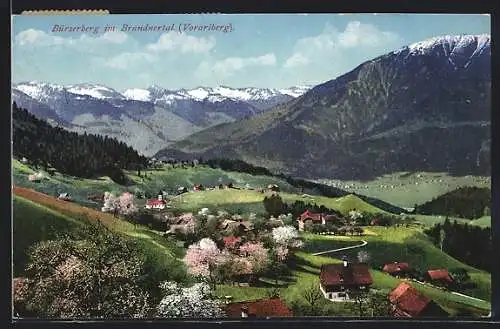 AK Bürserberg im Brandnertal, Panorama mit Kirche