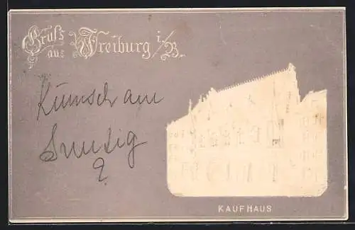 Präge-AK Freiburg i. B., Ansicht des Kaufhauses