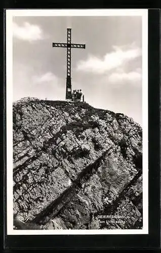 AK Geiereck am Untersberg mit Gipfelkreuz