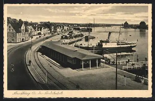 AK Flensburg, Dampfschiff am Anleger