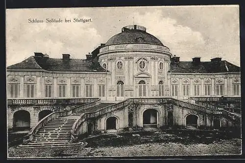 AK Stuttgart, Blick auf das Schloss Solitude