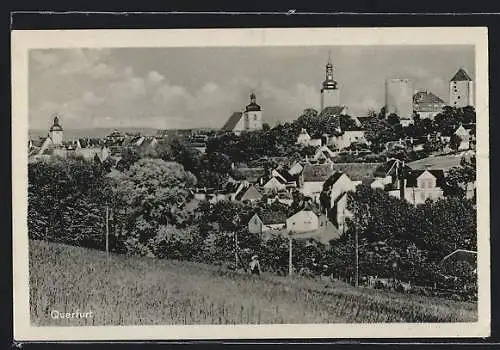 AK Querfurt, Ortsansicht vom Feld aus