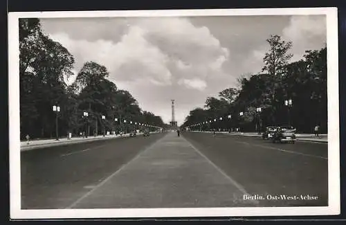 AK Berlin-Tiergarten, Ost-West-Achse, Blick zur Siegessäule