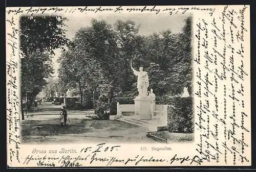 AK Berlin-Tiergarten, Denkmal an der Siegesallee