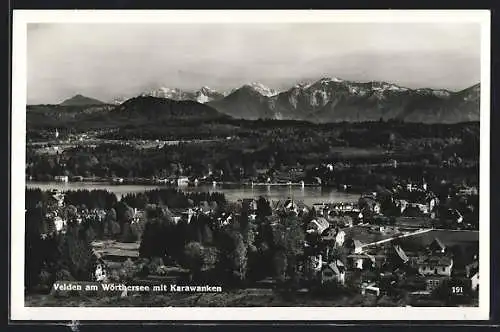 AK Velden am Wörthersee, Teilansicht mit Krawanken