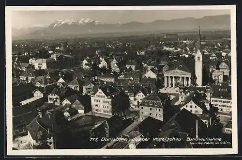 AK Dornbirn, Blick auf die Stadt vom Ballon aus