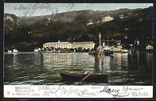 AK Bregenz, Blick auf Kasernen vom Wasser aus