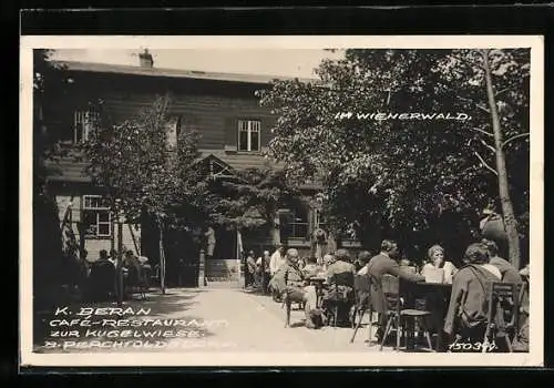 AK Perchtoldsdorf im Wienerwald, Café-Restaurant Zur Kugelwiese, Inh. K. Beran, Terrasse