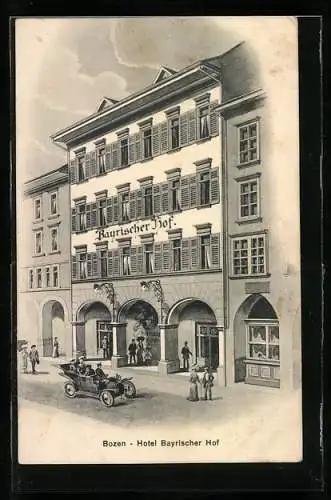 Künstler-AK Bozen, Hotel Bayrischer Hof