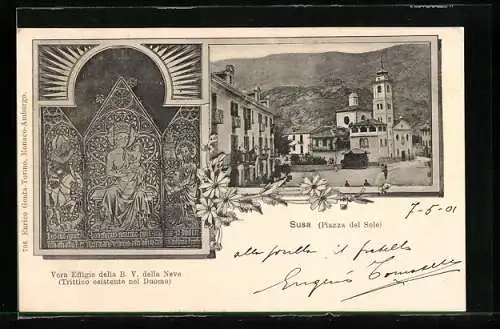 AK Susa, Piazza del Sole, Vera Effigie della B. V. della Neve