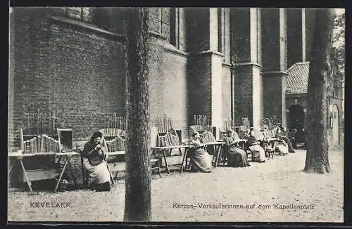 AK Kevelaer, Kerzen-Verkäuferinnen auf dem Kapellenplatz, Stadttyp