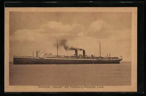 AK Dampfer Hansa, Hamburg-Amerika Linie