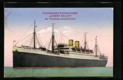 AK Dampfer Albert Ballin der Hamburg-Amerika-Linie