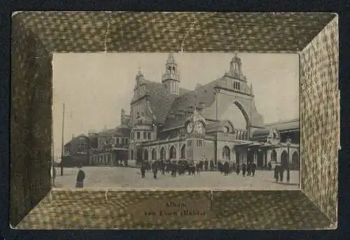 Leporello-AK Essen /Ruhr, Hauptbahnhof, Restaurant im Stadtgarten mit Strassenbahn, Stadttheater