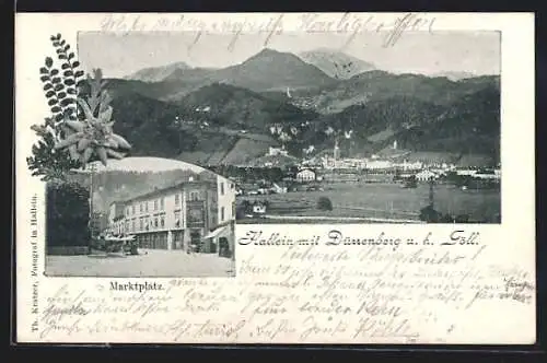 AK Hallein, Marktplatz und Dürrenberg u. h. Göll