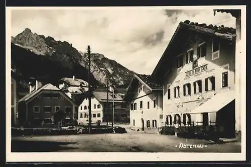 AK Abtenau, Ortspartie mit Gasthaus Zum roten Ochsen