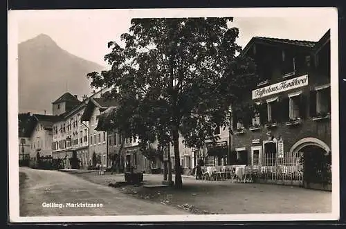 AK Golling an der Salzach, Marktstrasse mit Kaffeehaus