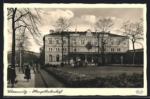 AK Chemnitz, Vorderansicht vom Hauptbahnhof