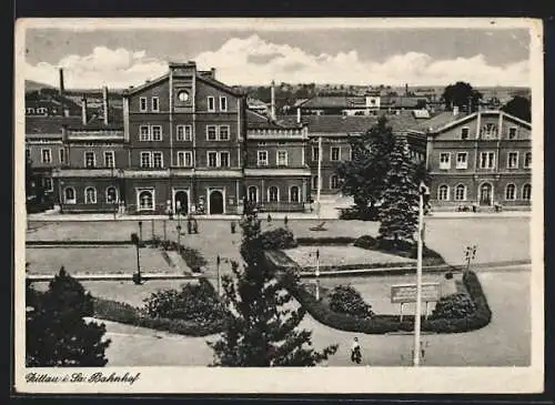 AK Zittau i. Sa., Bahnhof aus der Vogelschau