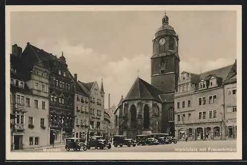 AK Meissen, Marktplatz mit Frauenkirche