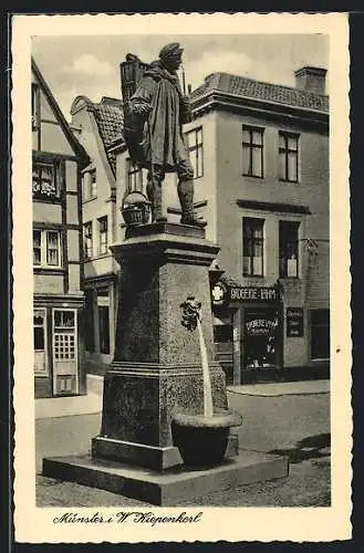 AK Münster i. W., Der Kiepenkerl und die Drogerie Lahm