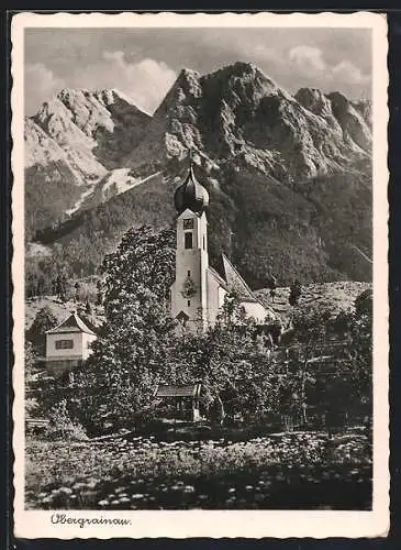 AK Obergrainau, Die Kirche im Bergidyll