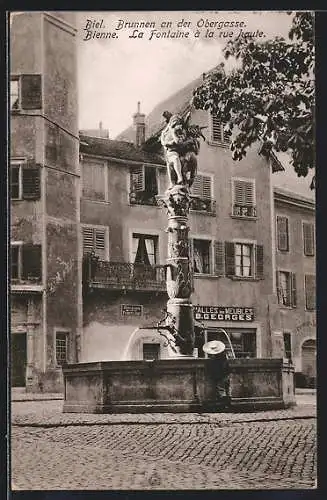 AK Biel, Brunnen an der Obergasse