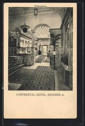 AK Dresden-A., Hotel Continental, Innenansicht