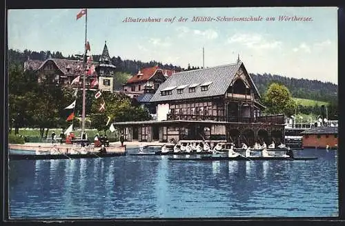 AK Klagenfurt, Albatroshaus auf der Militär-Schwimmschule am Wörthersee