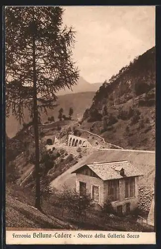 AK Belluno, Ferrovia Bellulno-Cadore, Sbocco della Galleria Sacco