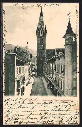 AK Brixen, Thurmstrasse mit Weigerscher Buch- und Kunsthandlung