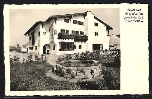 AK Jungholz /Tirol, Sporthotel Sorgschrofen mit Zierbrunnen