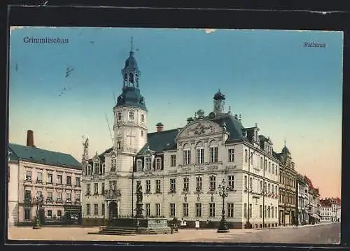 AK Crimmitschau, Blick auf das Rathaus