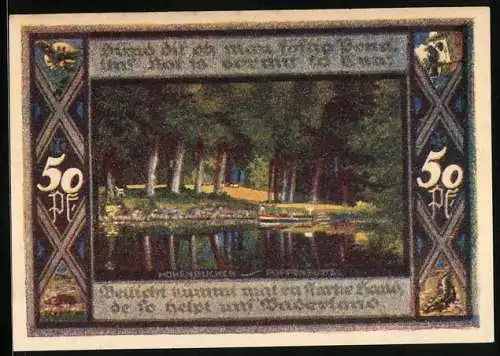 Notgeld Poppenbüttel 1921, 50 Pfennig, Hohenbuchen, Wappen