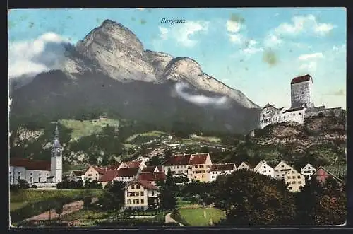 AK Sargans, Totalansicht mit Blick zum Schloss