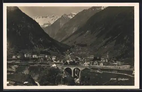 AK Göschenen, Teilansicht mit Viadukt