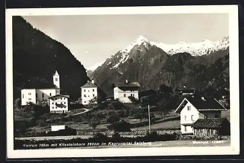 AK Kaprun im Kaprunertal, Ortsansicht mit Kitzsteinhorn