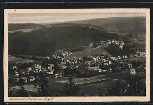 AK Oberschlema i. Erzgeb., Ortsansicht aus der Vogelschau