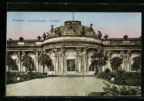 AK Potsdam, Schloss Sanssouci, Mittelbau