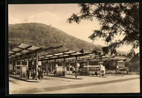 AK Freital, Reisende am Busbahnhof