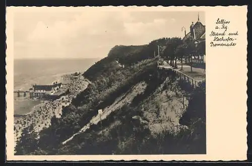 AK Sellin a. Rg., Strand und Hochufer-Promenade