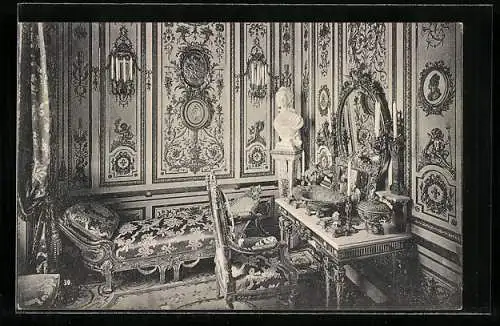 AK Herrenchiemsee, Königliches Schloss, Rosa-Toilette-Zimmer, Innenansicht