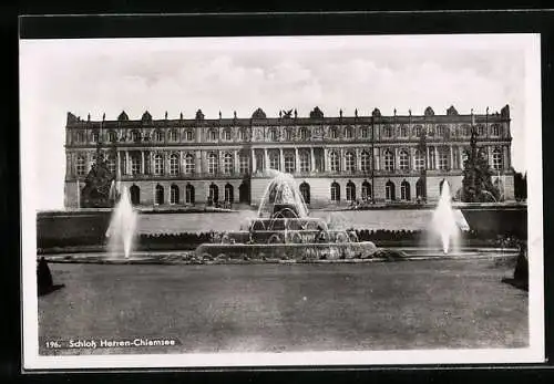 AK Herren-Chiemsee, Schloss mit Brunnen